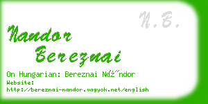 nandor bereznai business card